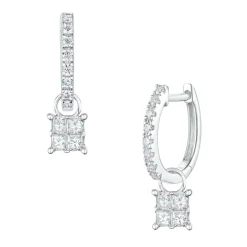 Sale Charms med diamanter princess cut 0,54 ct Ørepynt