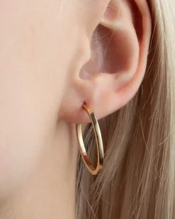 Clearance Creoler i gult gull 2,0 mm Ørepynt