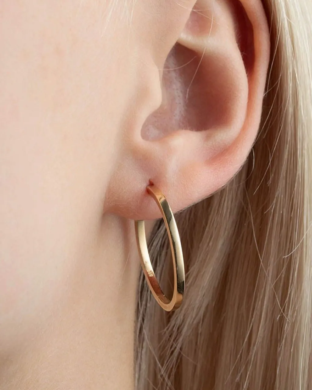 Clearance Creoler i gult gull 2,0 mm Ørepynt