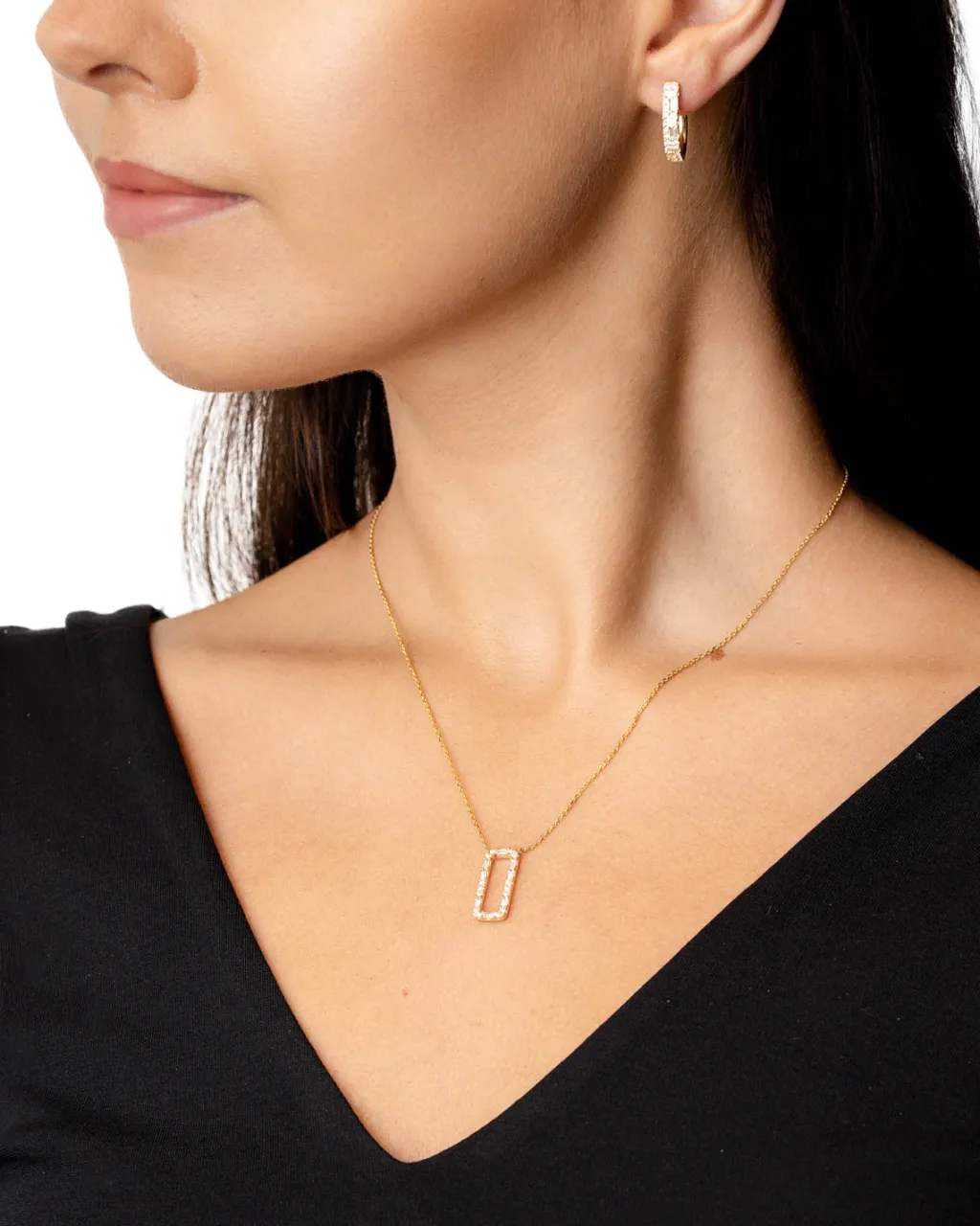 Sale Creoler med brilliant og baguette slipte diamanter 0,66 ct Ørepynt