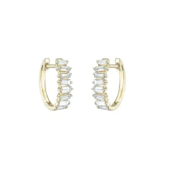 Hot 0,70 ct gult gull diamantcreoler i baguetteslip Ørepynt