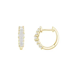 Fashion 1,30 ct smaragdslipt diamantørepynt i gult gull Ørepynt