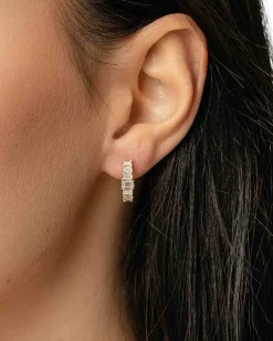 Fashion 1,30 ct smaragdslipt diamantørepynt i gult gull Ørepynt
