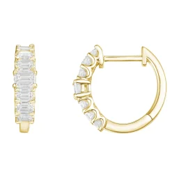 Fashion 1,30 ct smaragdslipt diamantørepynt i gult gull Ørepynt