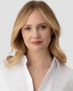 Fashion Diamant tenniskjede med hjerte 3,6 ct Halssmykker