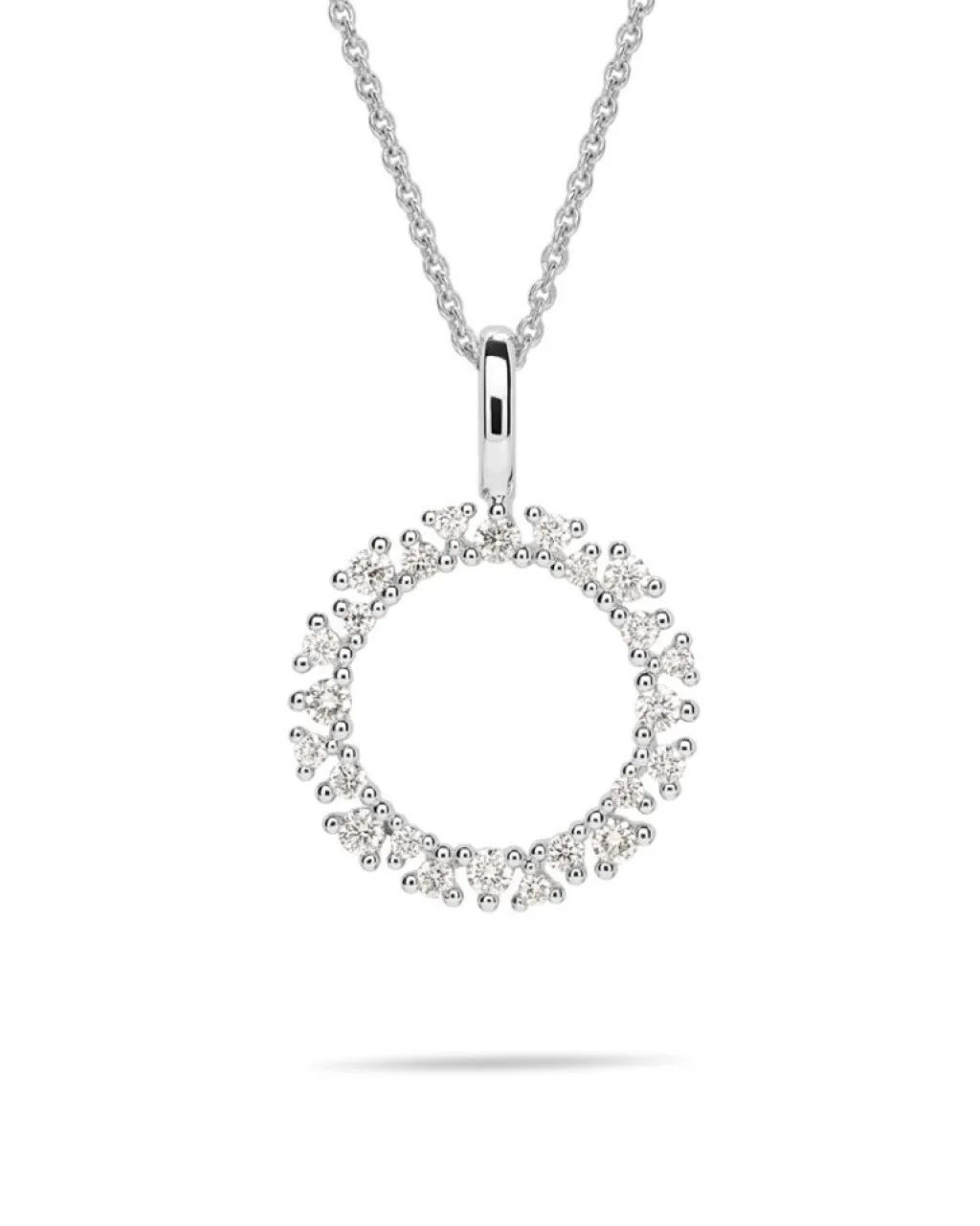 New Diamantanheng 0,33 ct hvitt gull med sirkel Halssmykker