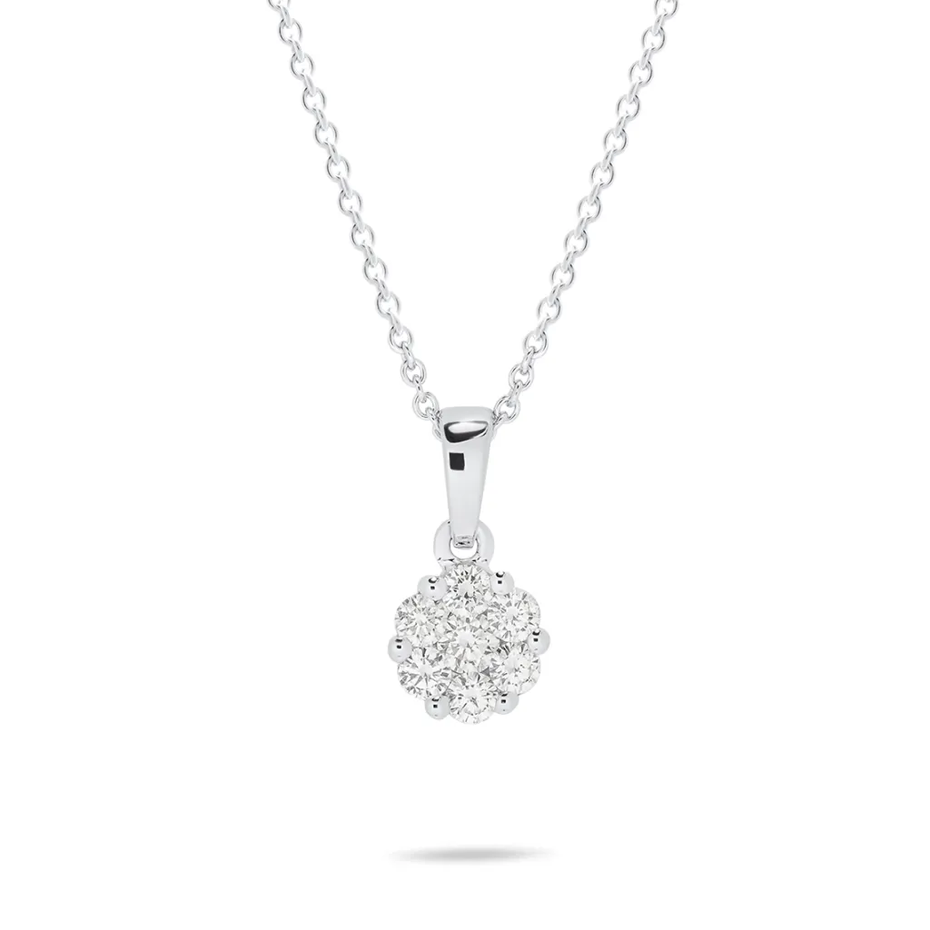 Hot Diamantanheng 0,33 ct rosettdesign Halssmykker