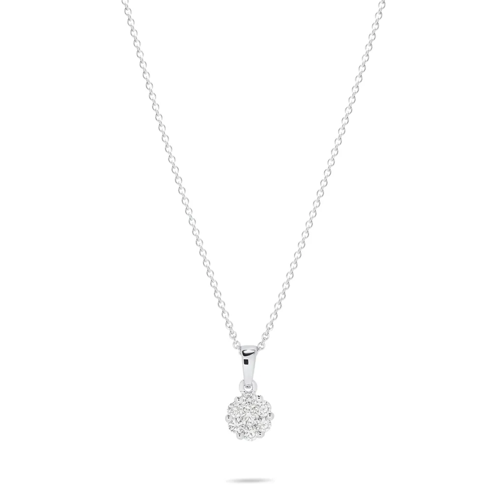 Hot Diamantanheng 0,33 ct rosettdesign Halssmykker