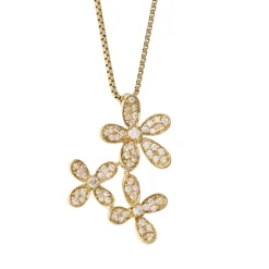 Hot Diamantanheng blomster 0,53 ct Halssmykker