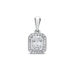 Discount Diamantanheng brillianter og baguetteslip 0,15 ct Halssmykker