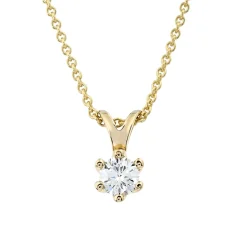 Online Diamantanheng gult gull 0,71 ct Halssmykker
