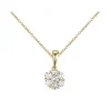 Online Diamantanheng i gult gull blomst 0,50 ct Halssmykker
