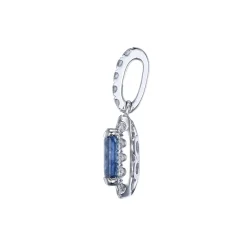 Clearance Diamantanheng i hvitt gull med safir 0,28 ct. Halssmykker