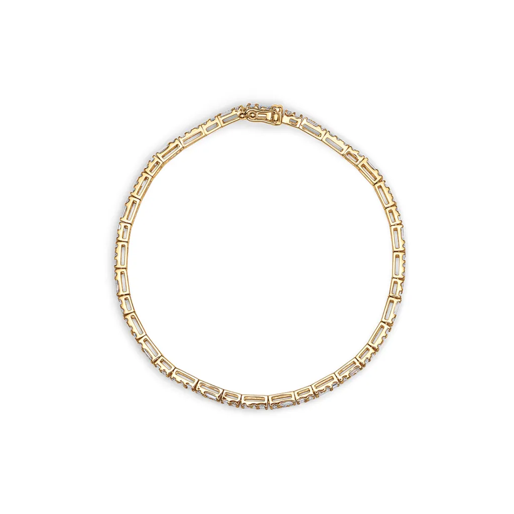 Outlet Diamantarmbånd i gult gull 3,71 ct Armbånd