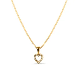 New Diamanthjerte 0,06 ct gult gull Halssmykker