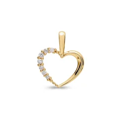 Online Diamanthjerte gult gull 0,05 ct Halssmykker