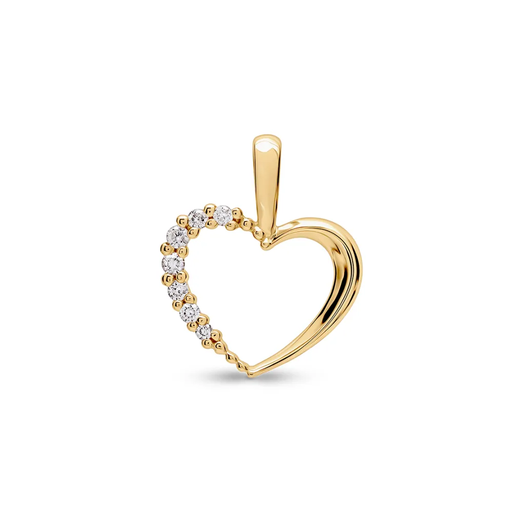 Online Diamanthjerte gult gull 0,05 ct Halssmykker