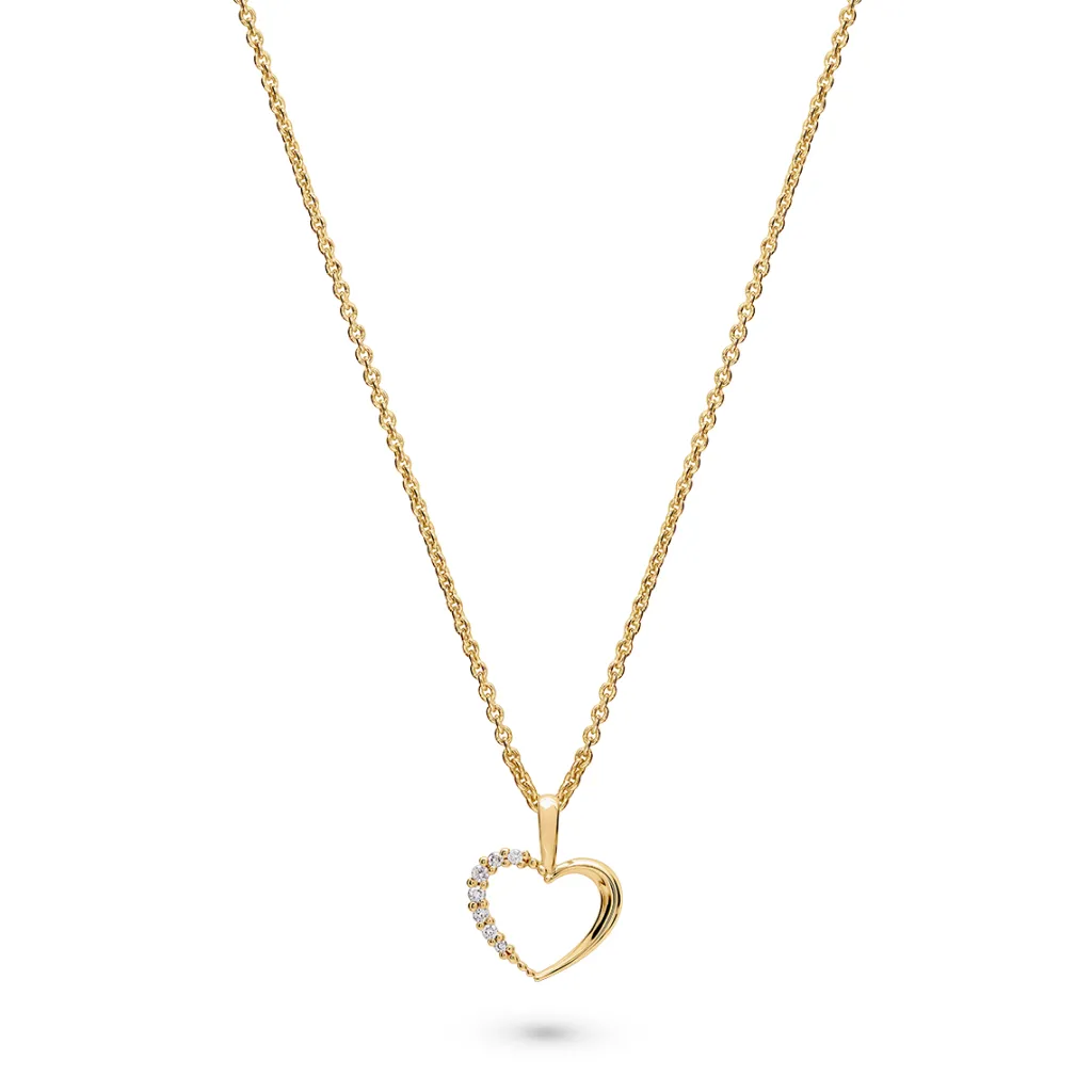 Online Diamanthjerte gult gull 0,05 ct Halssmykker