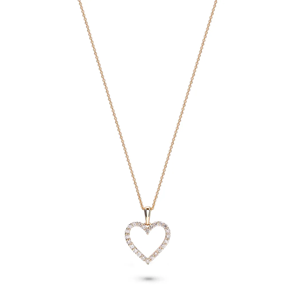 Hot Diamanthjerte i gult gull 0,50 ct Halssmykker