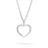 Fashion Diamanthjerte i hvitt gull 0,07 ct Halssmykker