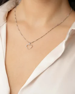 Fashion Diamanthjerte i hvitt gull 0,07 ct Halssmykker