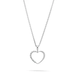 Fashion Diamanthjerte i hvitt gull 0,07 ct Halssmykker