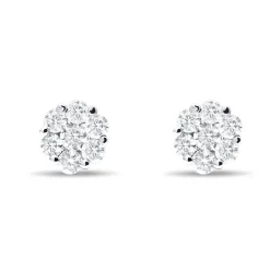 Outlet Diamantøredobber rosetter 0,80ct Ørepynt
