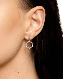 Hot Diamantørepynt 0,33 ct hvitt gull sirkel Ørepynt