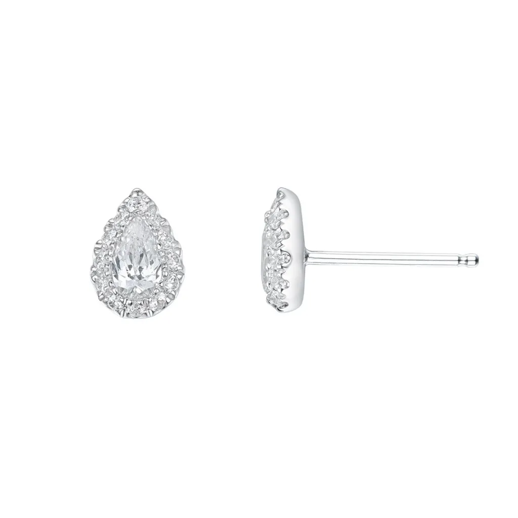 New Diamantørepynt i hvitt gull dråpeformet 0,49 ct Ørepynt