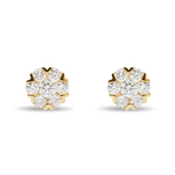 New Diamantørepynt rosett 0,16 ct i gult gull Ørepynt