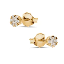 New Diamantørepynt rosett 0,16 ct i gult gull Ørepynt