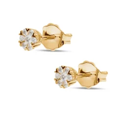 New Diamantørepynt rosett 0,16 ct i gult gull Ørepynt