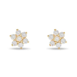 Hot Diamantørepynt rosett gult gull 0,33 ct Ørepynt