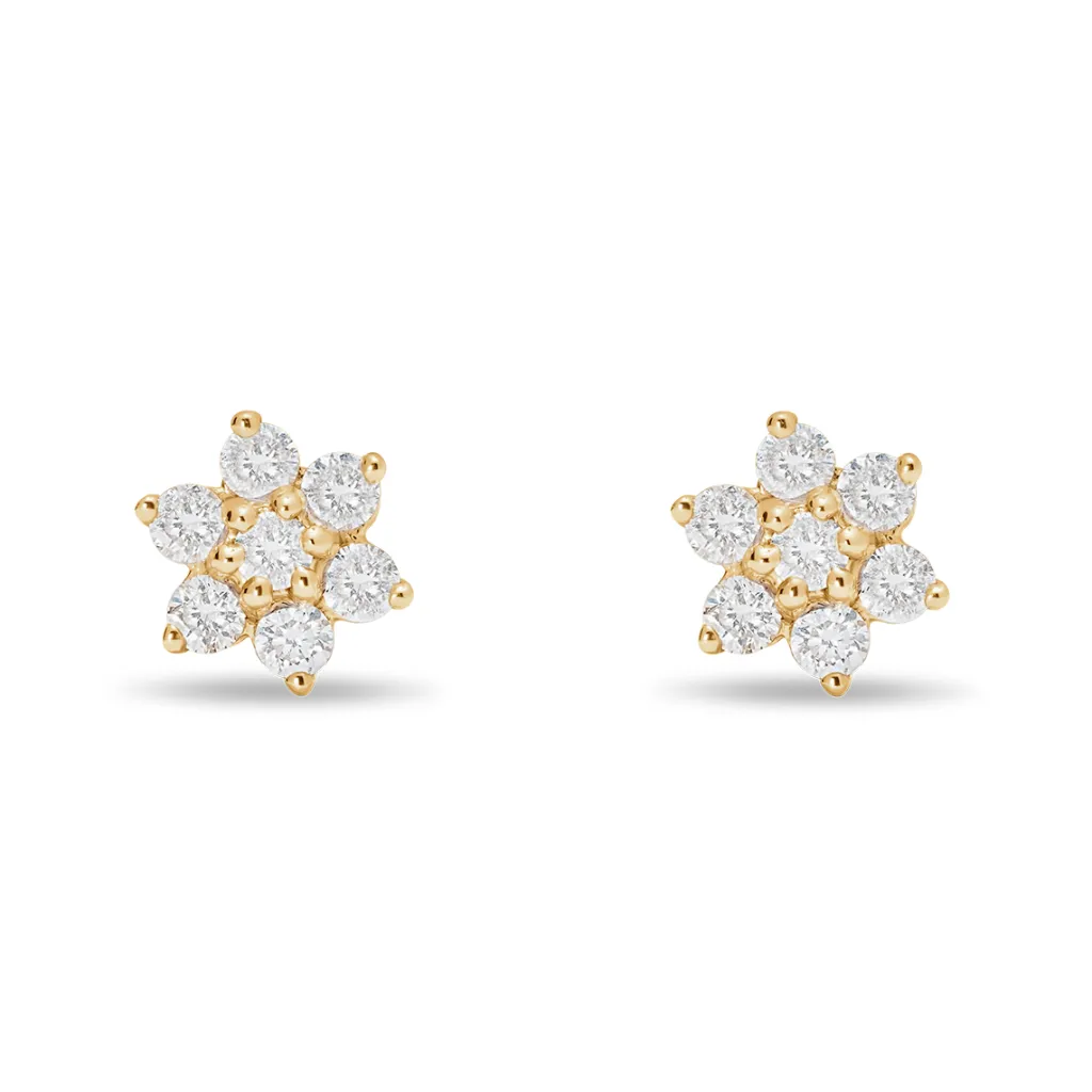 Hot Diamantørepynt rosett gult gull 0,33 ct Ørepynt