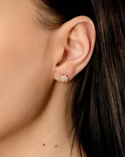 Hot Diamantørepynt rosett gult gull 0,33 ct Ørepynt