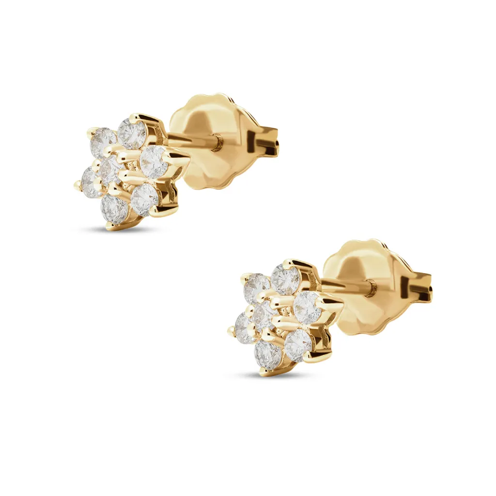 Hot Diamantørepynt rosett gult gull 0,33 ct Ørepynt