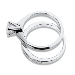 Discount Diamantring 0,26 ct i hvitt gull band ring Ringer
