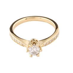 Sale Diamantring 1,20 ct TW/VS i gult gull Elegance Exclusive Ringer