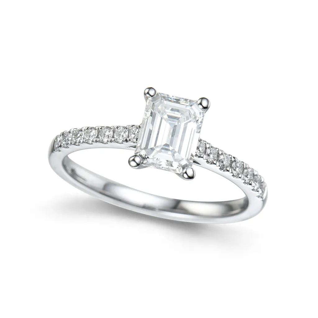 Hot Diamantring emerald cut 1,20 carat Ringer