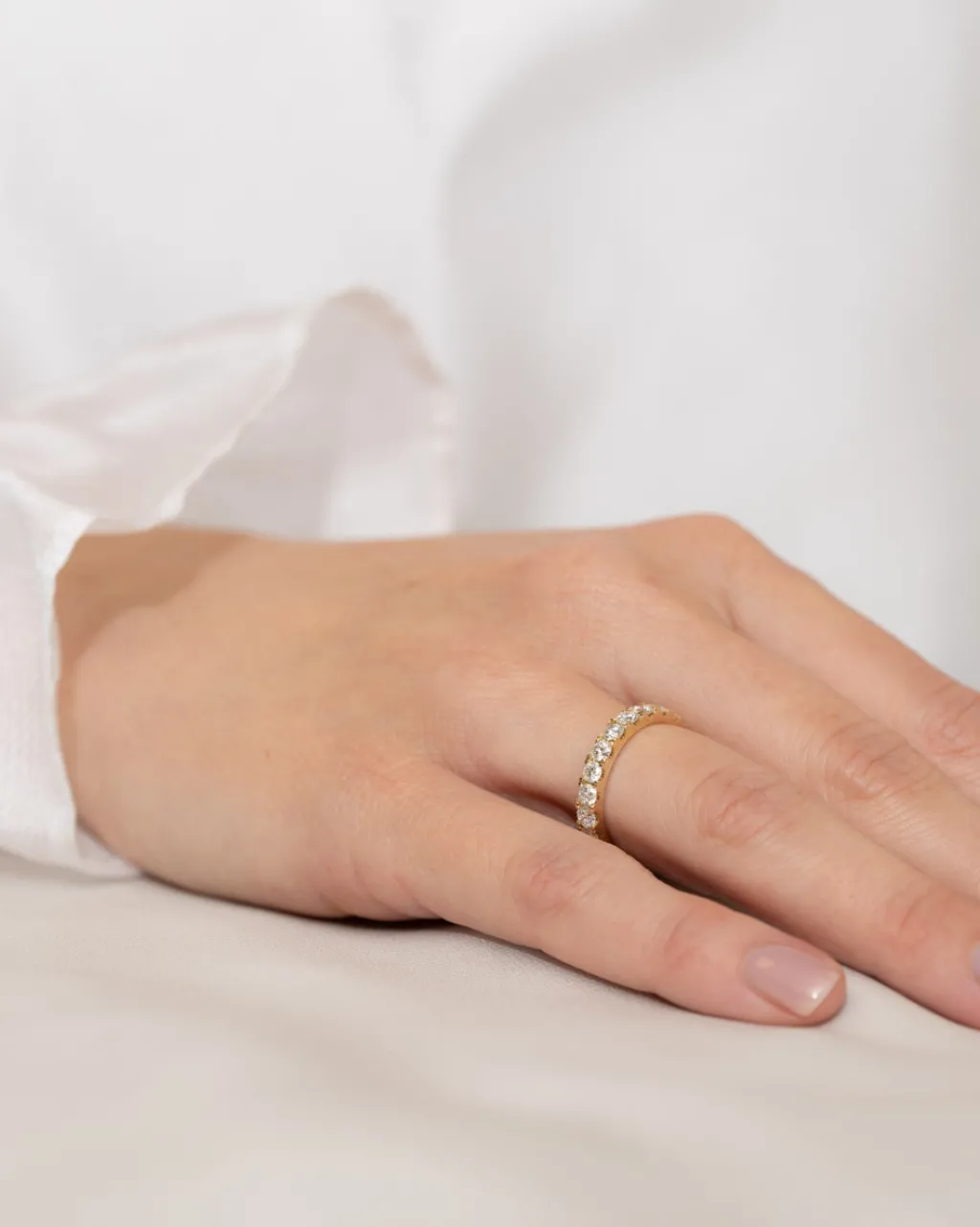 Hot Diamantring gult gull - Eternity Venice 1,00 ct Ringer