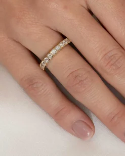 Hot Diamantring gult gull - Eternity Venice 1,00 ct Ringer