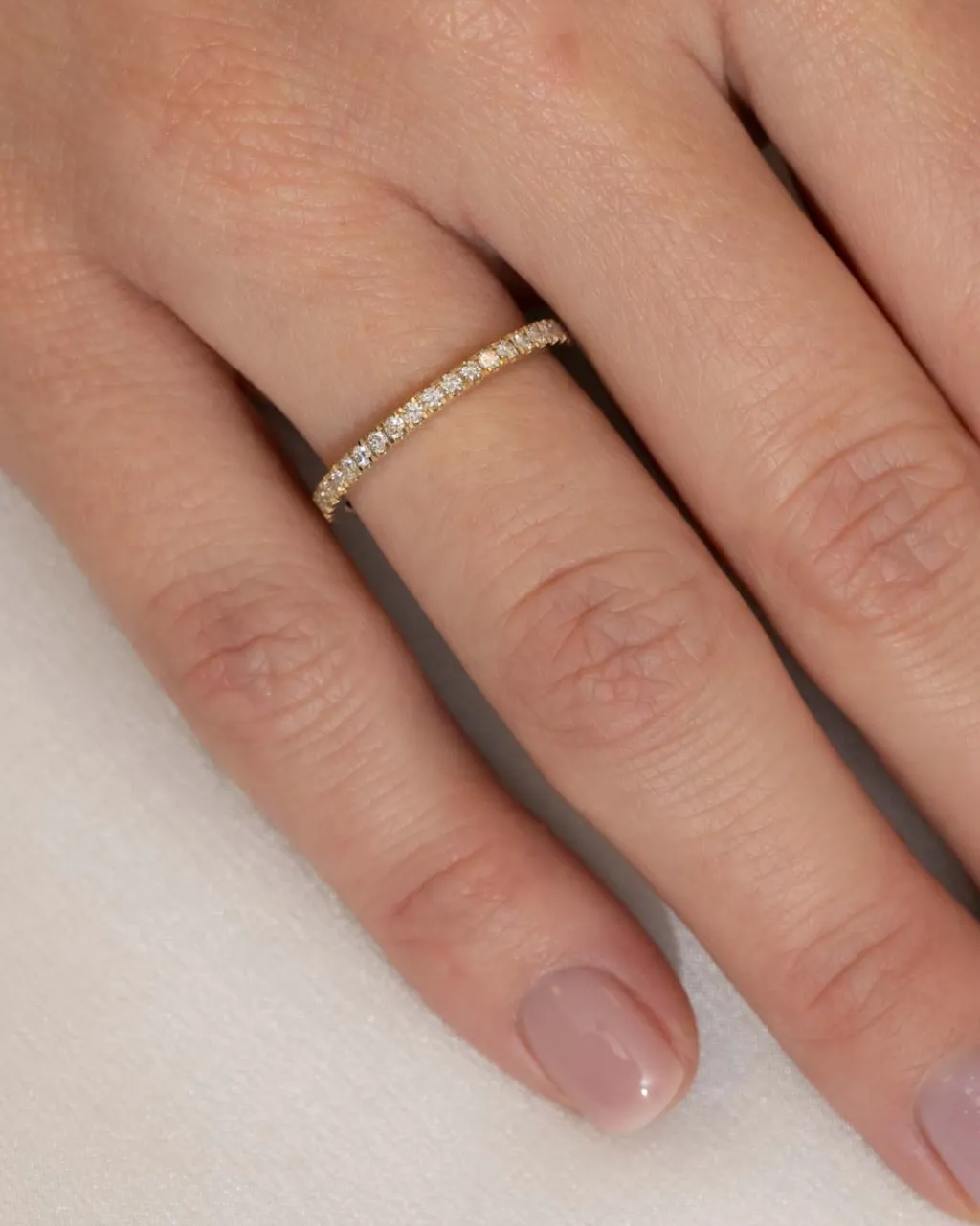 Outlet Diamantring gult gull - Full Eternity Venice 0,50 ct Ringer