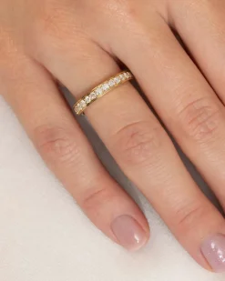 Sale Diamantring gult gull - Positano full 1,00 ct Ringer