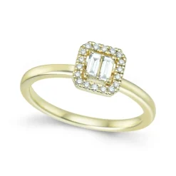 Sale Diamantring i gult gull 0,13 + 0,08 ct Ringer