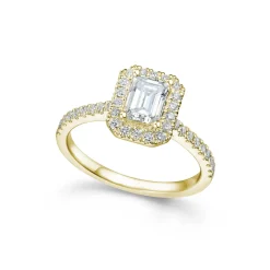 Discount Diamantring i gult gull 0,70+0,30 ct Ringer