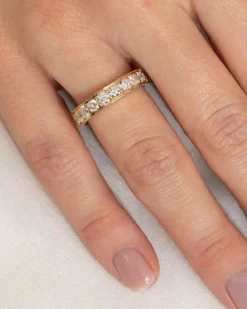 Best Diamantring i gult gull - Eternity Positano 1,00 ct Ringer