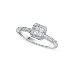 Fashion Diamantring i hvitt gull Princess cut 0,55 ct Ringer