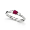 Online Diamantring i hvitt gull med rubin 0,13 ct Ringer