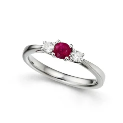 Online Diamantring i hvitt gull med rubin 0,13 ct Ringer