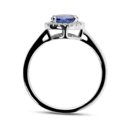 Sale Diamantring i hvitt gull med tanzanitt 0,12 ct Ringer